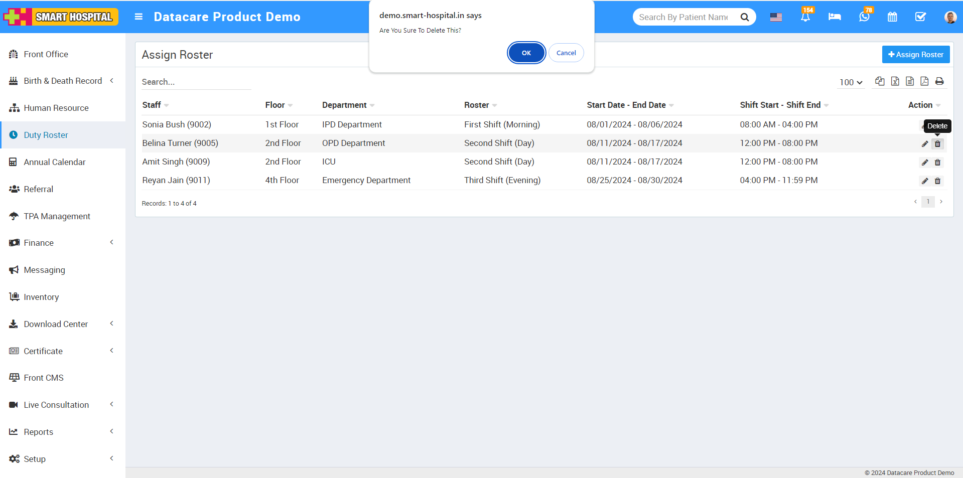 How to assign the roster to the staff? - Smart Hospital : Hospital ...