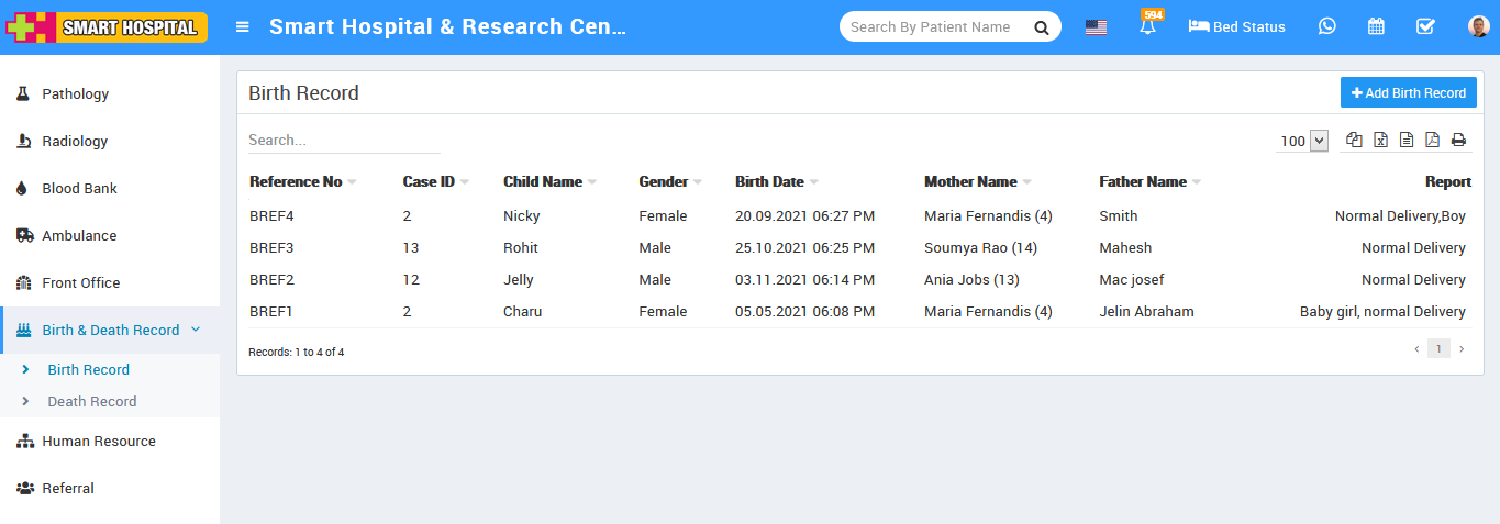 birth record list